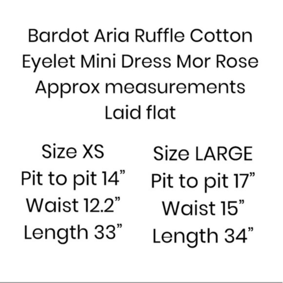 Bardot Revolve Aria Ruffle Eyelet Mini Dress NWT - Picture 15 of 15